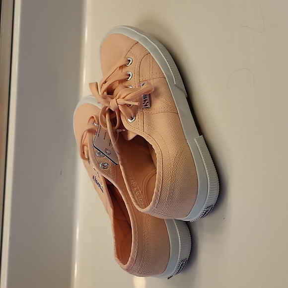 Superga Cotu Classic Pink Peach Sneakers Authentic Design Rubber-Soled Size 7 - Picture 6 of 7